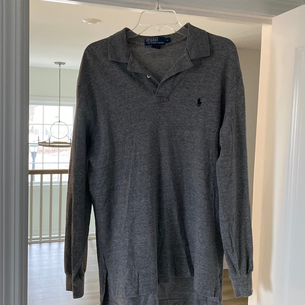 Ralph Lauren long sleeve gray polo
